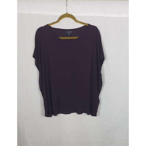 Eileen Fisher Tops - Eileen Fisher 100% Silk Boxy Blouse Top Plum Purple 1X Quiet Luxury Capsule Chic